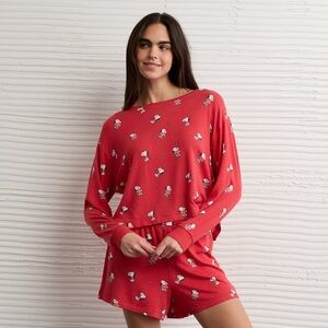 💞 American Eagle Snoopy Luxe Valentines Day Pj Set ❤️